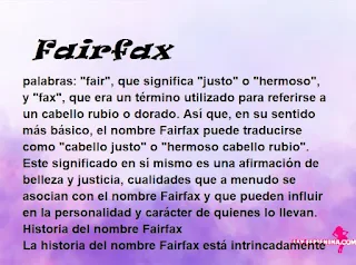significado del nombre Fairfax