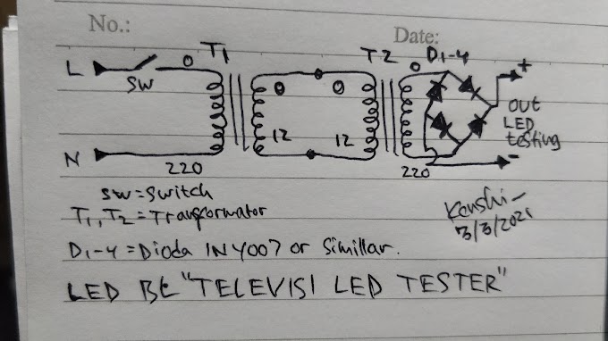 Tools simple led backlight television tester useing less component. membuat alat tes lampu latar led televisi sederhana