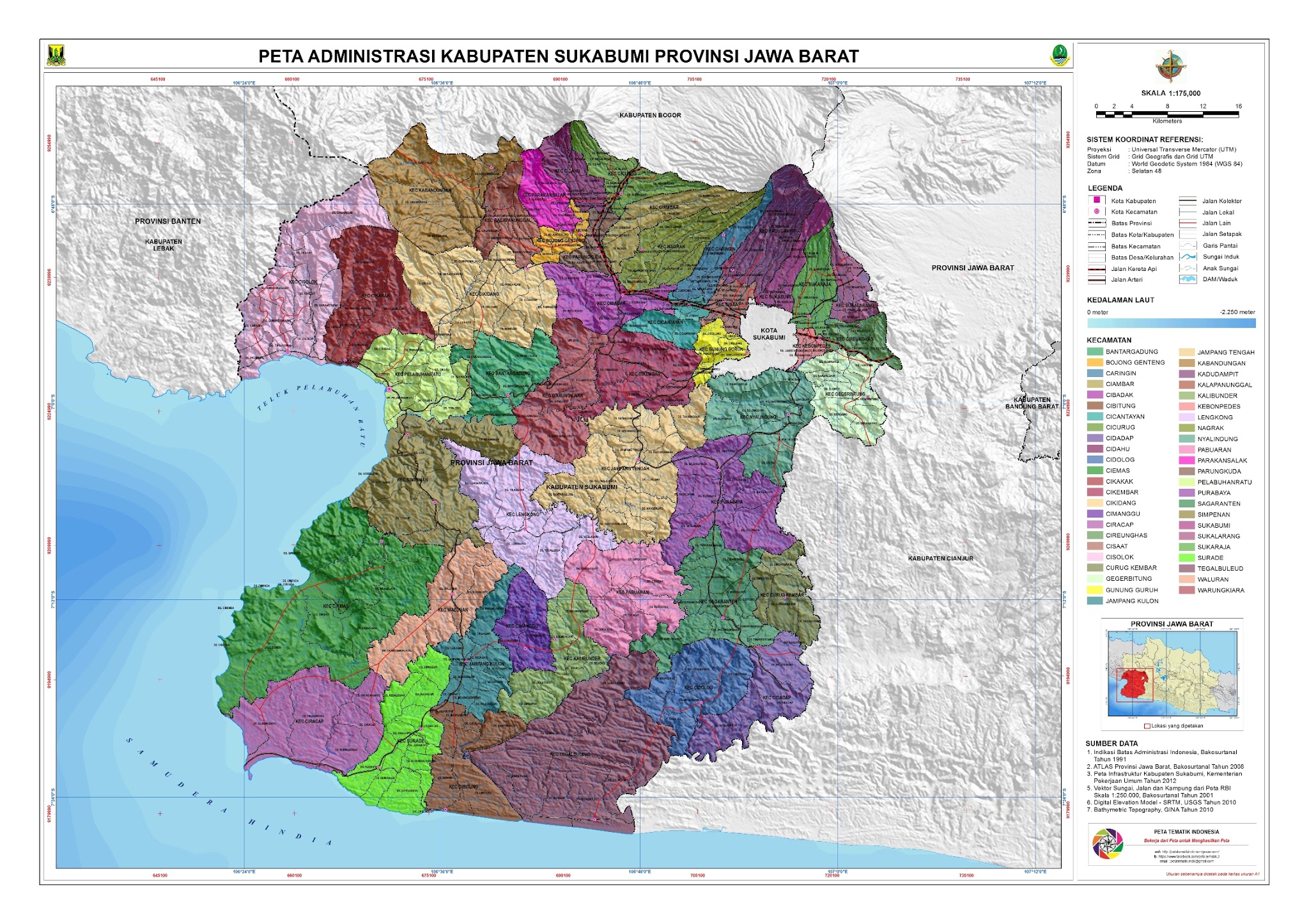  Peta  Kota  Peta Kabupaten Sukabumi 