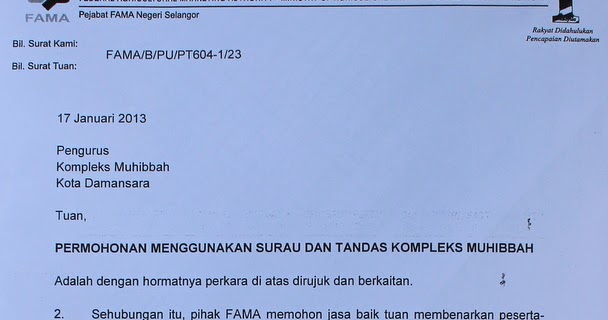 Contoh Surat Mohon Naik Taraf Jalan Dari Yb