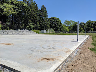 concrete base poured and ready in May 2020