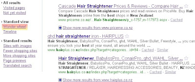 Opening up optional search results for NZ hair straighteners