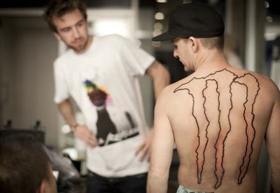 Monster tattoo is fake,