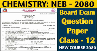 NEB Class 12 Chemistry Model Question Paper 2079 / 2080