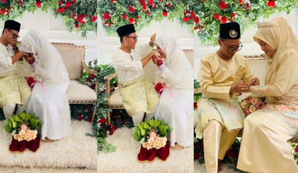 Dah jadi sahabat selamat 22 tahun . Gelagat pengantin lelaki ini menjadi perhatian dan tak sangka siap minta maaf lepas pegang tangan isteri