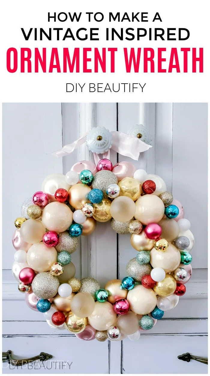 shiny pastel ornament ball wreath