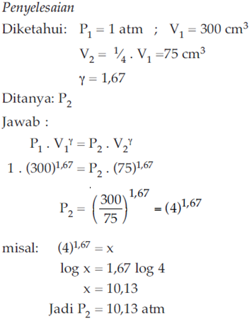 Jawaban Contoh Soal energi dan gas