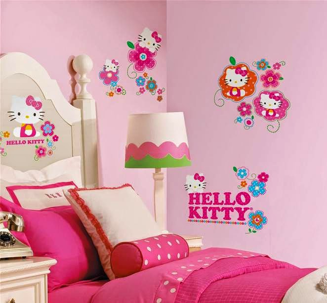 Gambar Motif Wallpaper Dinding Kamar Tidur Anak Perempuan