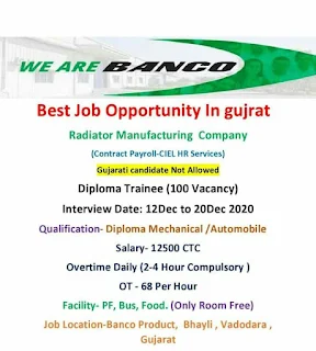 Diploma Jobs Vacancy In Banco Products (India) Ltd Radiator Manufacturing Company