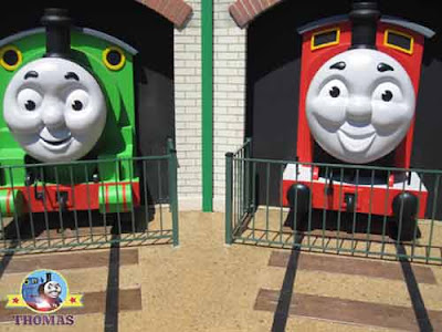 James the red engine Percy and Thomas the train characters America Six flags theme parks Thomas town