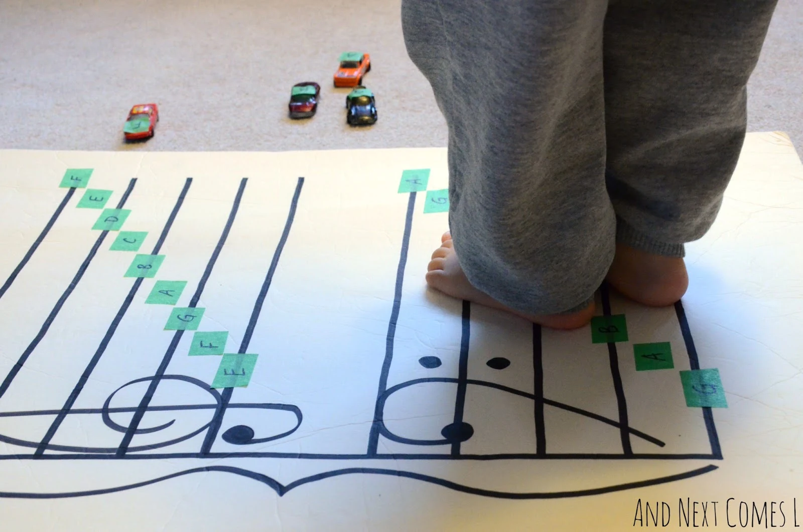 Toddler friendly music theory game from And Next Comes L