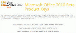 Free Product Keys For Microsoft Office Professional Plus 2010 Beta