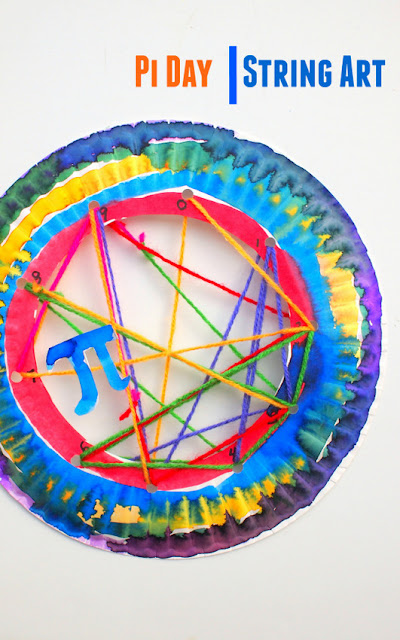 Pi Day String Art- Simple and beautiful art and math activity to celebrate Pi Day Holiday