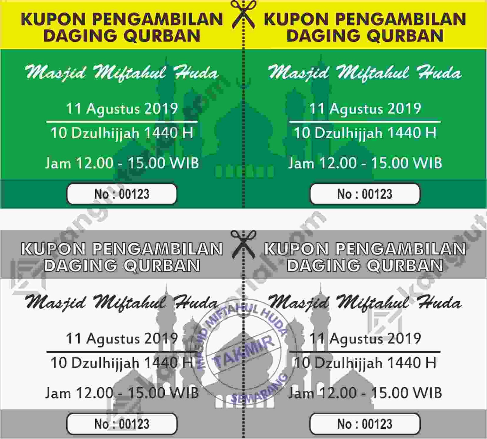 Download Contoh  Desain Kupon  Qurban 2021 Format CDR 