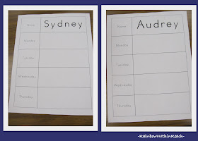 photo of: Fine Motor Sign-in System Teaching First Name Handwriting Skills