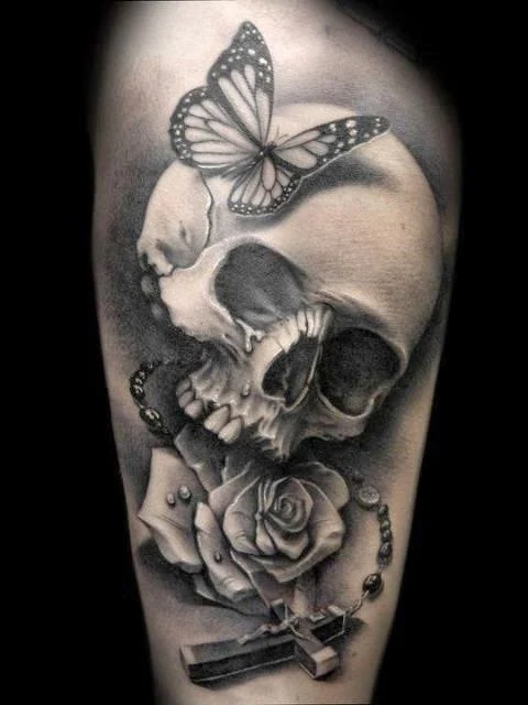 tatuaje de calavera realista , skull-tattoo, tatuaje-calavera-para-hombre