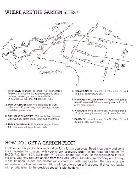 BACG Garden Sites (1984) in Burlington Vermont