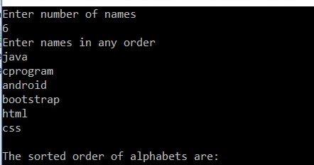 All C Programs Program 109 To Sort Names In Alphabetical Order