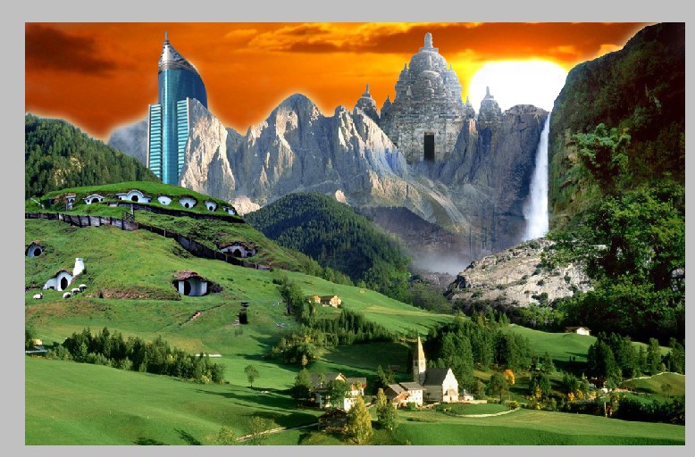 Membuat Kota Fantasy dengan Photoshop Menggabungkan 11 