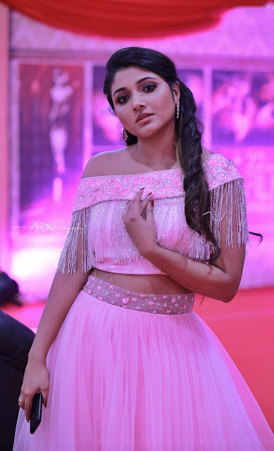 Tamil Actress Mirnaa Latest Hot Images In Pink Outfit