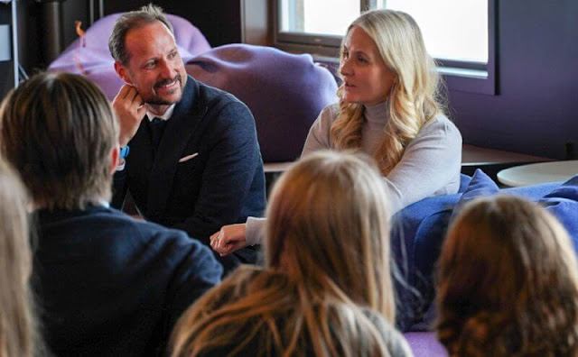 Crown Princess Mette-Marit wore a new Jocelyn shearling jacket from UTZON. Utzoncph. Prince Haakon