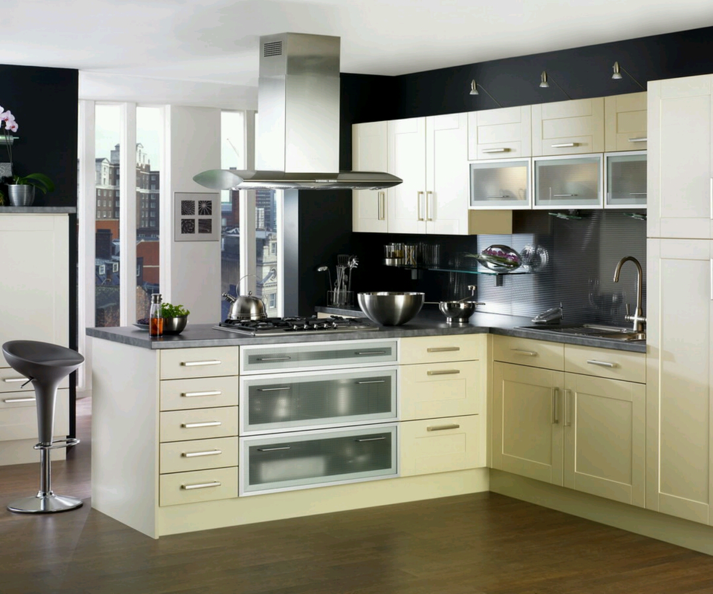 New home designs latest.: Kitchen cabinets designs modern homes.