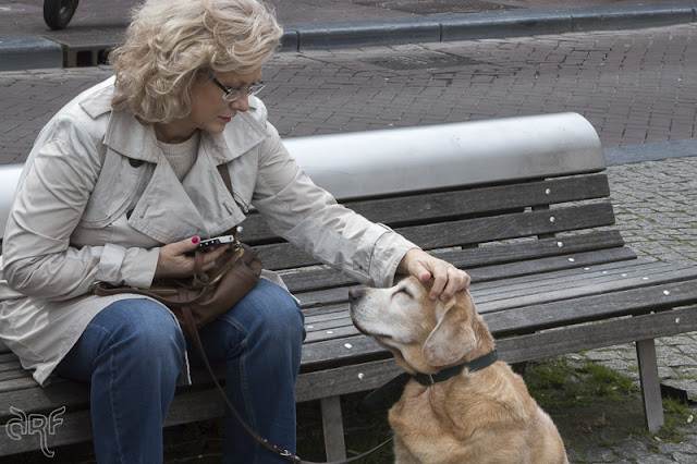 woman with dog