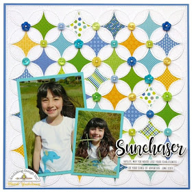 Doodlebug Design: Inspired by Pinterest Cathedral Style Quilt Scrapbook Layout by Mendi Yoshikawa