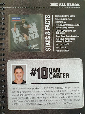 Weet-Bix Cards 2011 100% All Black Jersey Rugby Cards Limited Edition Handbook Dan Carter Page