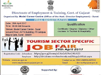 Model Career Centre (Asst. Director Employment Office) - Surat "Job Fair" in Tourism & Hospitality Sector (29-04-2017)