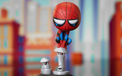 Spider-Man on Chimney Animated Marvel Mini Statue by Skottie Young x Gentle Giant Ltd