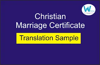 Marriage Certificate Christian Translation in english