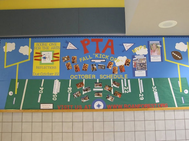 Fall football theme school bulletin board idea