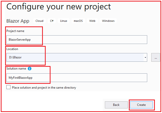 Configure Blazor Project in Visual studio 2019