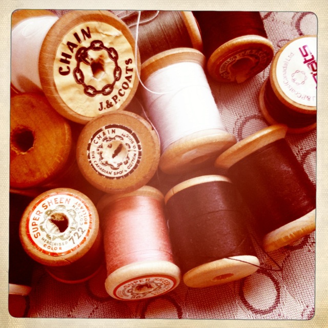 Old Wooden Thread Spools