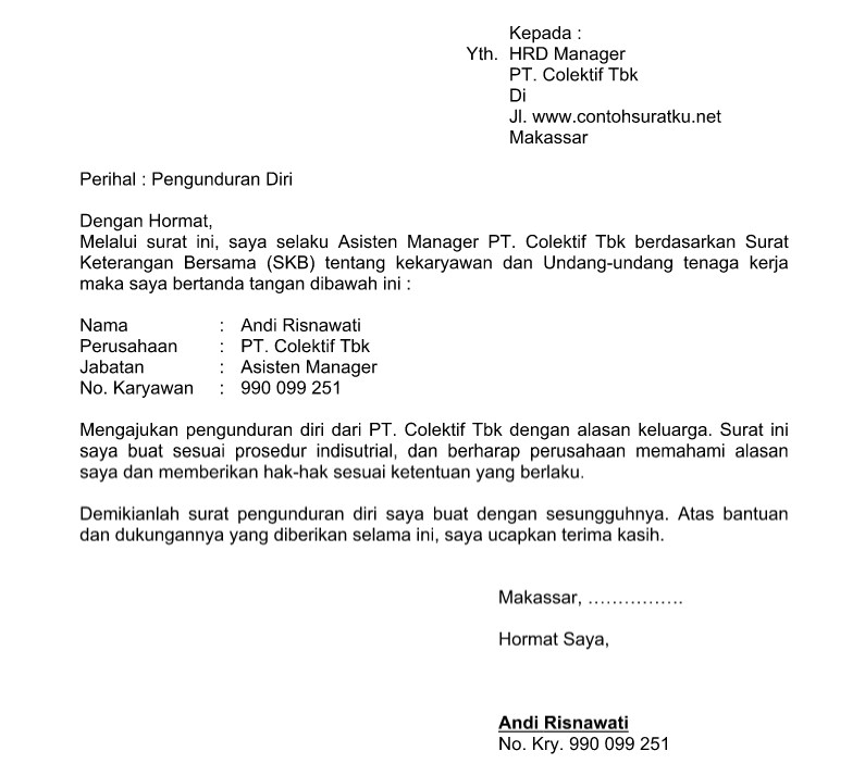   Contoh Surat Lamaran Kerja, Surat Resmi, Surat Pribadi dan Laporan