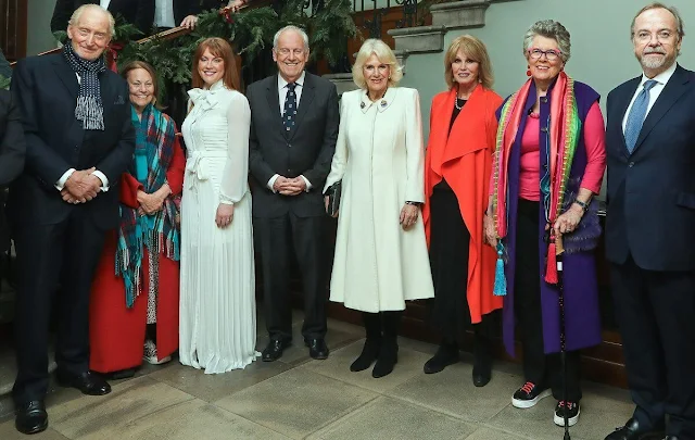 Queen Camilla met with Dame Joanna Lumley, broadcaster Gyles Brandreth and actor Charles Dance
