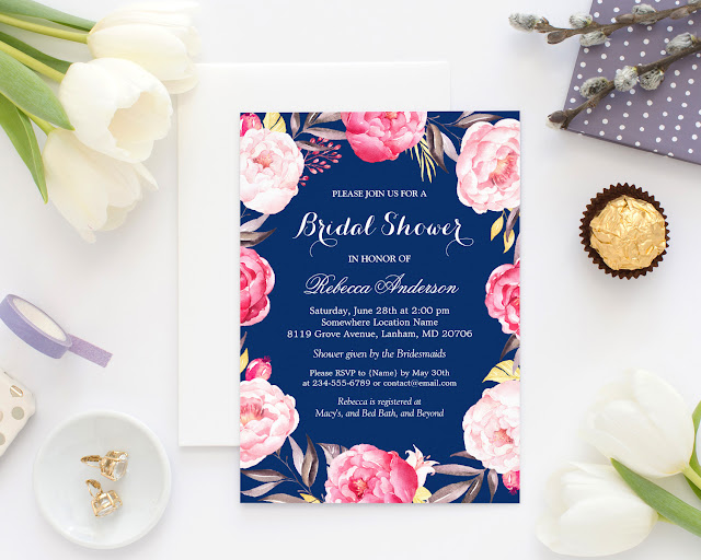 22 Navy Blue Bridal Shower Invitations for Your Inspiration