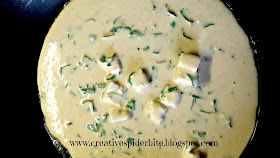 Dandelion pancake sizzling  in pan