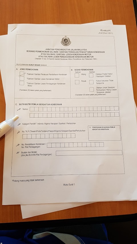 jika geran kereta hilang
