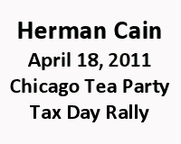 Herman Cain by Chicago News Bench