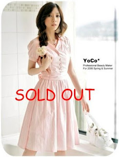 Korean Style Shirt-Dress With Pearl Buttons & Ribbon Tie-Back 