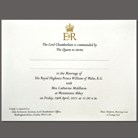 royal wedding invitation kate and william. royal wedding invite william