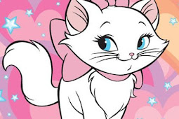 Gambar Kartun Kucing Lucu Warna Pink