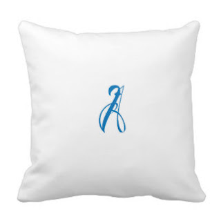 A monogram throw pillow