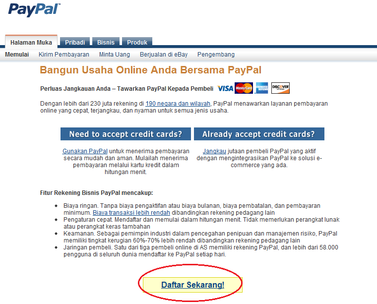 membuat akun paypal