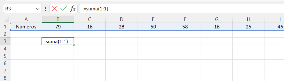 Cómo sumar en Excel una fila