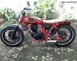 Foto gambar modifikasi cb 100 cafe racer retro jap style 