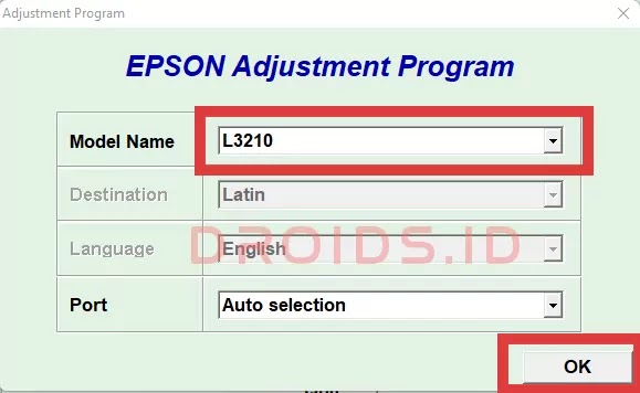 Resetter Epson L3210 