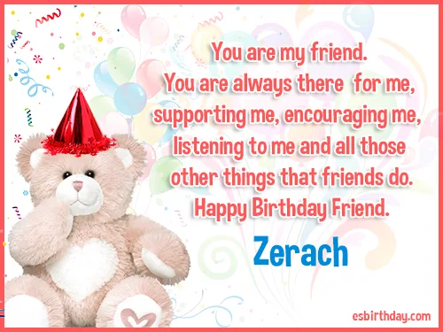 Zerach Happy birthday friends always